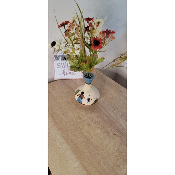 Other - Tonala Vintage Mexican Pottery Folk Art Sandstone Vase, Signed